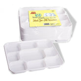 Dina Deluxe 9 Compartment Square Plastic Dinner Plates (50 Pack)